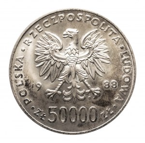 Poland, People's Republic of Poland (1944-1989), 50000 zloty 1988, Józef Piłsudski.