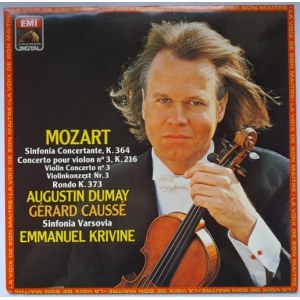 Wolfgang Amadeusz Mozart, utwory na skrzypce i orkiestrę / Wyk. Sinfonia Varsovia, dyr. Emmanuel Krivine