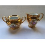 Pozłacany komplet mlecznik i cukiernica z porcelany Winterling, Bawaria, lata 50-60