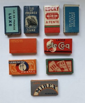 Zestaw kolekcjonerskich żyletek vintage, Francja