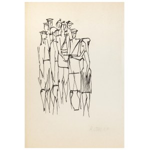 Roman Opałka (1931 Abbeville-Saint-Lucien - 2011 Rzym), Szkic do ilustracji, 1957