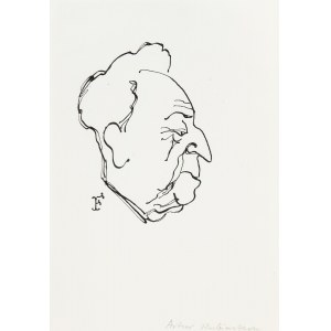 Jerzy Flisak (1930 Warszawa - 2008 tamże), Karykatura Artura Rubinsteina