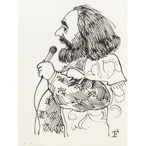 Jerzy Flisak (1930 Warszawa - 2008 tamże), Karykatura Denisa Roussosa