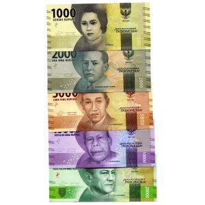 Indonesia Lot of 5 Banknotes 2016