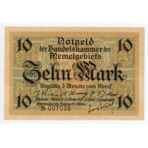 Germany - Weimar Republic East Prussia Memel 10 Mark 1922