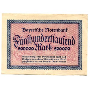 Germany - Weimar Republic Bavaria 500000 Mark 1923