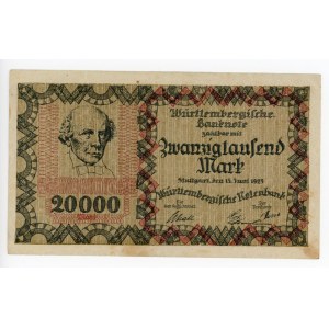 Germany - Weimar Republic Wurttemberg 20000 Mark 1923