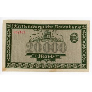 Germany - Weimar Republic Wurttemberg 20000 Mark 1923