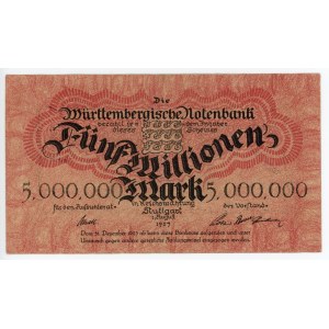 Germany - Weimar Republic Wurttemberg 5000000 Mark 1923