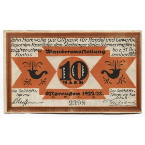 Germany - Weimar Republic East Prussia Königsberg Itinerant Exhibition 10 Mark 1922 Notgeld