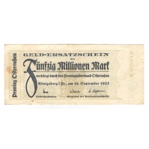 Germany - Weimar Republic Konigsberg 50 Millionen Mark 1923