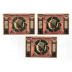 Germany - Weimar Republic Berlin Nothgelds 3 x 50 Pfennig 1922