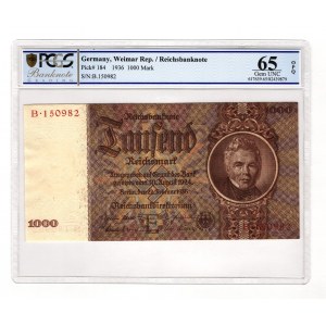 Germany - Third Reich 1000 Reichsmark 1936 PCGS 65 OPQ