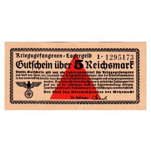 Germany - Third Reich Lagergeld 5 Reichsmark 1939