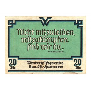 Germany - Third Reich Winterhelp Hannover 20 Pfennig 1940