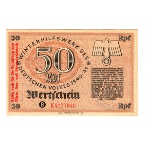 Germany - Third Reich Winterhelp 50 Reichspfennig 1940 - 1941