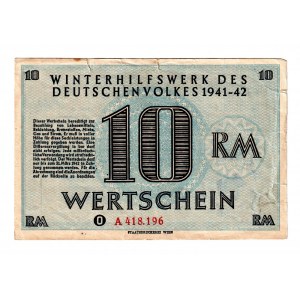 Germany - Third Reich Winterhelp 10 Reichsmark 1941 - 1942