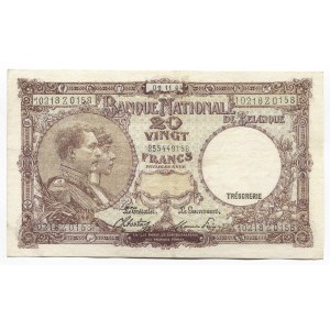 Belgium 20 Francs 1944