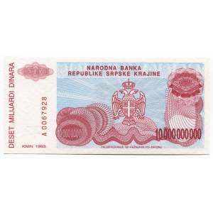 Croatia Srpske Krajine 10 Milliard Dinara 1993