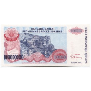 Croatia Srpske Krajine 10 Milliard Dinara 1993