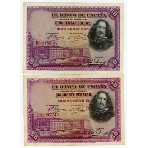 Spain 2 x 50 Pesetas 1928