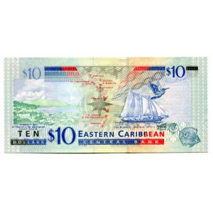 East Caribbean States 10 Dollars 2008 (ND)