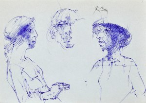 Roman BANASZEWSKI (1932-2021), Szkice popiersia kobiet oraz głowy kobiety