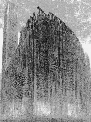 Zdzisław Beksiński, Katedra - rysunek modyfikowany komputerowo (2000-2004r.)