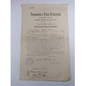 Brudzyński Franciszek, Administrator Diecezji kieleckiej, 1908. Pismo urzędowe na papierze firmowym.