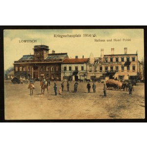 Łowicz. Ratusz i Hotel Polski po zniszczeniach 1914/15.