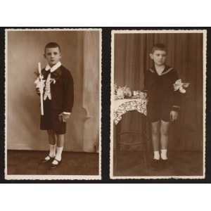 Skarżysko-Kamienna. Dwa zdjęcia komunijne niezidentyfikowanych chłopców 1935 i 1937