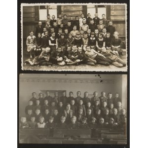 Skarżysko-Kamienna. Dwa zdjęcia szkolne w formacie pocztówkowym.