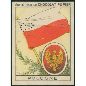 [Czekolada] Polska (godło i flaga) – Obrazek kolekcjonerski do czekolady Pupier