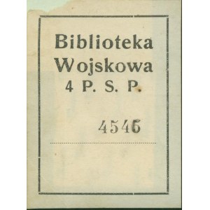 Exlibris Biblioteki Wojskowej 4 P.S.P. [Pułk Strzelców Podhalańskich, Cieszyn]