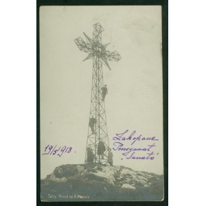 Tatry – Krzyż na Giewoncie, pap.fot. KP, fotografia, 1910