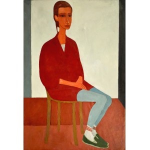 Roman ZAKRZEWSKI (1955-2014), Portret dziewczyny siedzącej na krześle, 1988