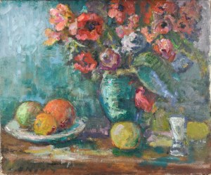 Henryk KRYCH (1905 – 1980), Martwa natura z kwiatami i owocami