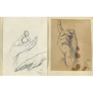 Tadeusz RYBKOWSKI (1848-1926), Studia dłoni - zestaw dwóch prac ujęte w jedną oprawę, 1887