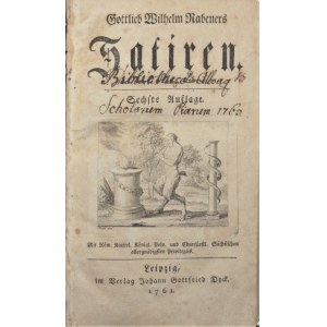 Rabener Gottlieb Wilhelm - Satiren. T. 1-2 [z 4]. Leipzig 1761 J. G. Dyck.