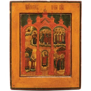 IKONA MATKI BOŻEJ - POKROW, Rosja, XVIII / XIX w.
