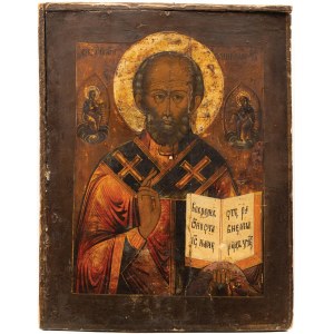 IKONA, ŚWIĘTY MIKOŁAJ CUDOTWÓRCA, Rosja, XIX w.