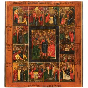 IKONA, PRAZDNIK ZE ZMARTWYCHWSTANIEM, Rosja, XIX w.