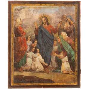 IKONA, CHRYSTUS BŁOGOSŁAWIĄCY DZIECI, Rosja, XIX w.
