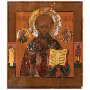 IKONA, ŚW. MIKOŁAJ CUDOTWÓRCA, Rosja, XIX w.