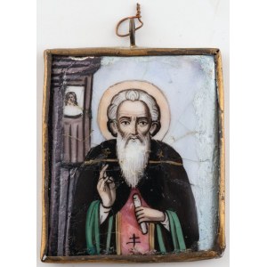 IKONA, BŁOGOSŁAWIĄCY ŚWIĘTY, Rosja XIX w.