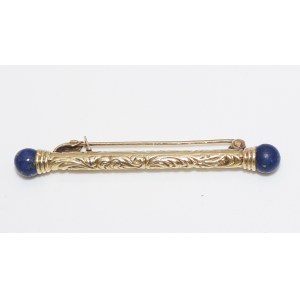 złota broszka z lapis lazuli próby 585, 2 g