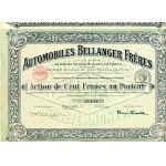 1919. ZBIÓR 2 akcji motoryzacyjnych AUTOMOBILES BELLANGER FRERES.