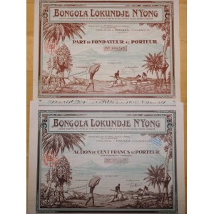1927. ZBIÓR 2 francuskich akcji kolonialnych BONGOLA LOKUNDJE N’YONG.
