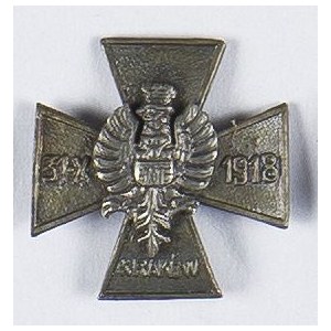Miniatura odznaki pamiątkowej Związku Uczestników Oswobodzenia Krakowa - Krzyż Wyzwolenia