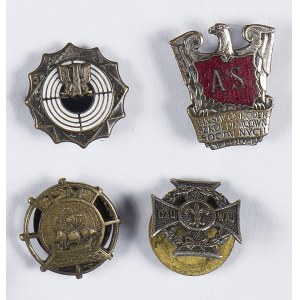 Zestaw 4 odznak PRL - odznaka Liga Morska